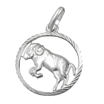 Pendant 15mm Zodiac Sign Aries Silver 925