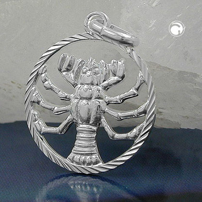 Pendant 15mm Zodiac Sign Cancer Silver 925