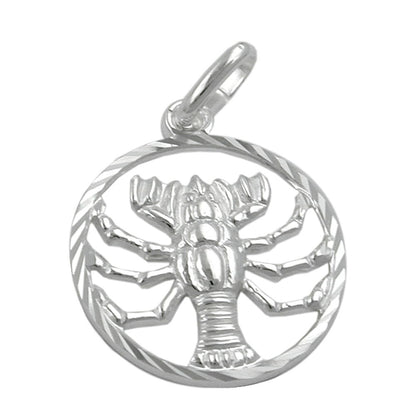 Pendant 15mm Zodiac Sign Cancer Silver 925