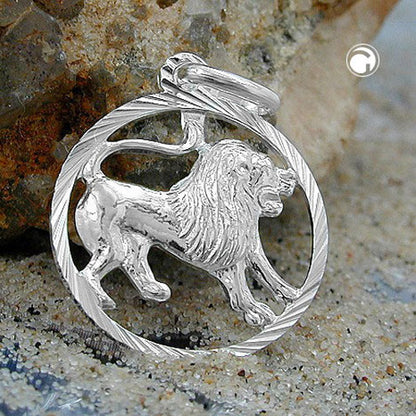 Pendant 15mm Zodiac Sign Leo Silver 925