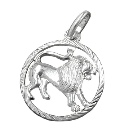 Pendant 15mm Zodiac Sign Leo Silver 925