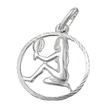 Pendant 15mm Zodiac Sign Virgo Silver 925