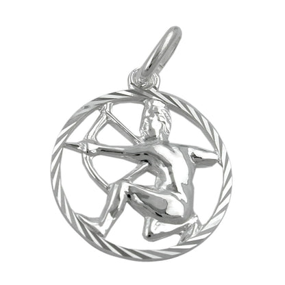 Pendant 15mm Zodiac Sign Sagittarius Silver 925