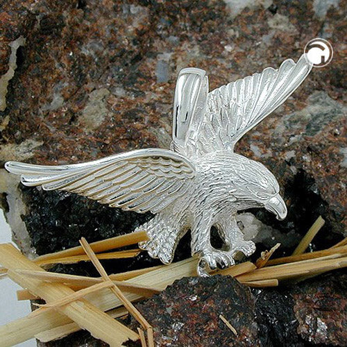 Pendant 40x25mm eagle silver 925