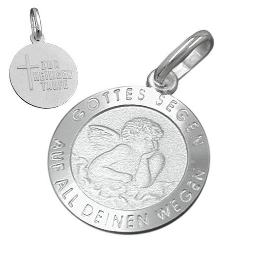Pendant 12.5mm angel baptism pendant silver 925
