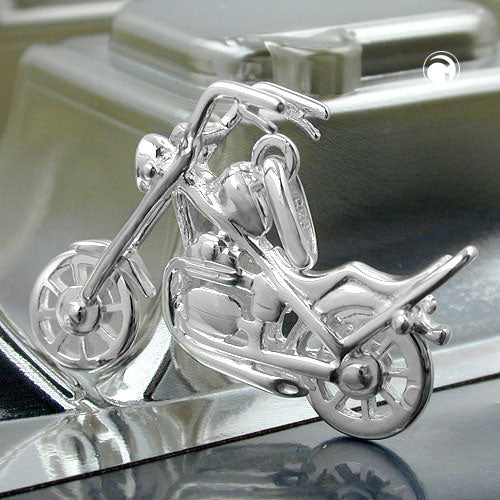 Pendant 25x18mm Chopper Motorcycle Silver 925