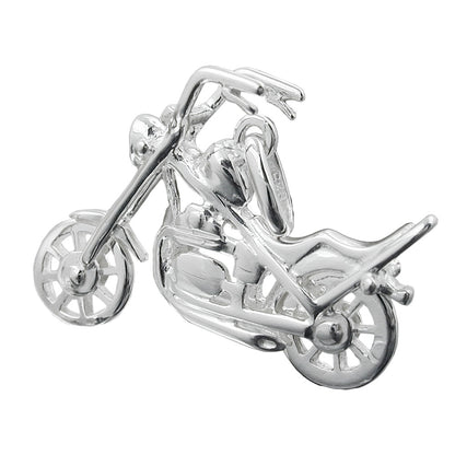 Pendant 25x18mm Chopper Motorcycle Silver 925