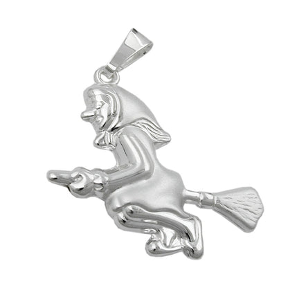 Pendant 22x22mm witch matt-glossy silver 925