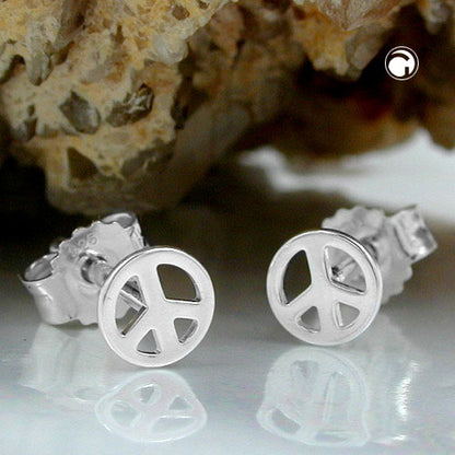 Ear studs earring 4.5mm peace/peace symbol silver 925