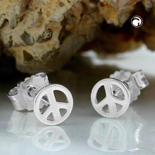 Ear studs earring 4.5mm peace/peace symbol silver 925
