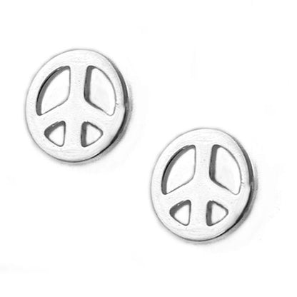Ear studs earring 4.5mm peace/peace symbol silver 925