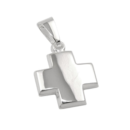 Pendant 11x11mm cross shiny silver 925