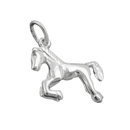 Pendant 15x13mm horse shiny silver 925