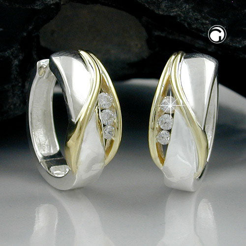 Creole bicolor zirconias silver 925