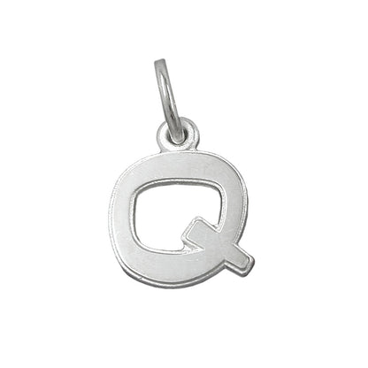 Pendant 12x10mm letter Q with edge silver 925