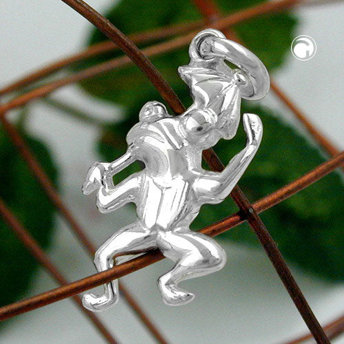 Pendant 17x10mm frog with umbrella silver 925