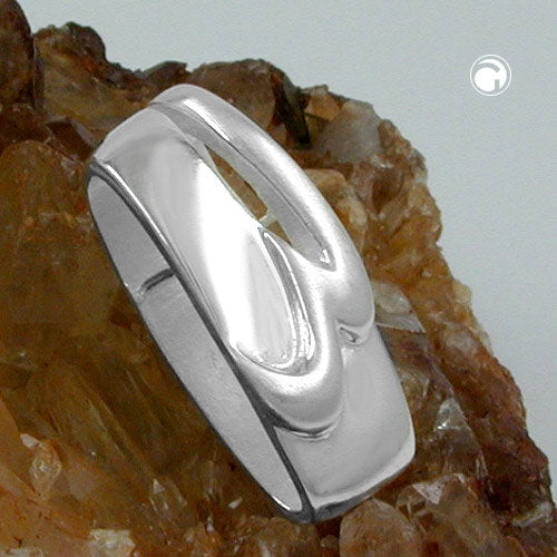 Pendant 23x9x8mm loop shiny matt silver 925