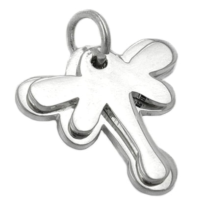 Pendant 17x17mm double butterfly shiny silver 925