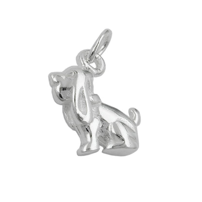 Pendant 13x10mm dog with floppy ears silver 925