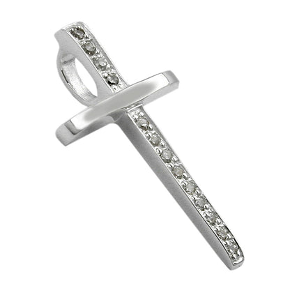 Pendant 25x14mm cross with zirconias silver 925