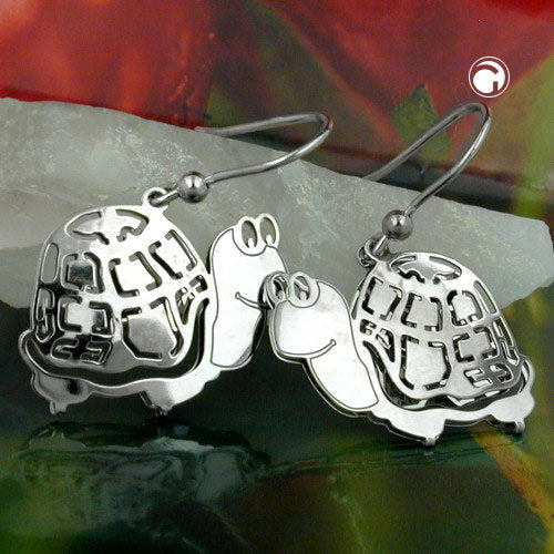 Ear hooks 38x21mm turtle silver 925