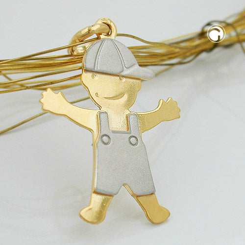 Pendant 20x16mm boy bicolor gold-plated silver 925
