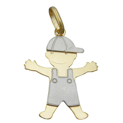 Pendant 20x16mm boy bicolor gold-plated silver 925