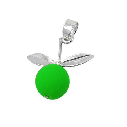 Pendant 16x17mm apple bright green silver 925