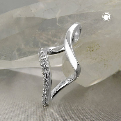 Anhänger 20x10mm Rhombus mit Zirkonias Silber 925