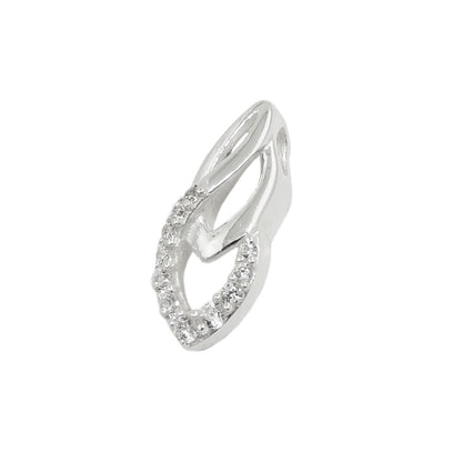 Pendant 17x7mm with zirconias silver 925
