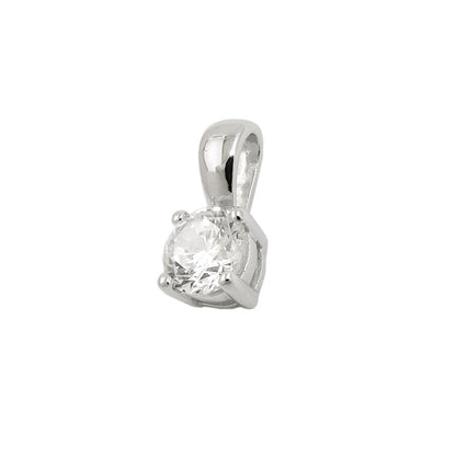 Anhänger 5mm Zirkonia rund in Krappenfassung Silber 925