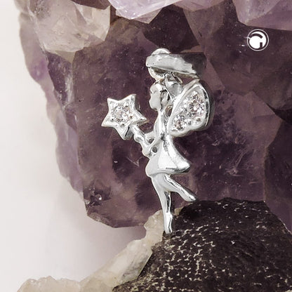 Pendant 16x11mm elf with zirconia silver 925