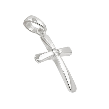 Pendant 16x10mm cross zirconia silver 925