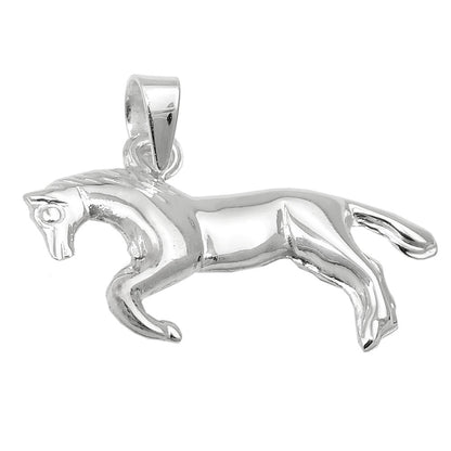 Pendant 12x23mm horse shiny silver 925