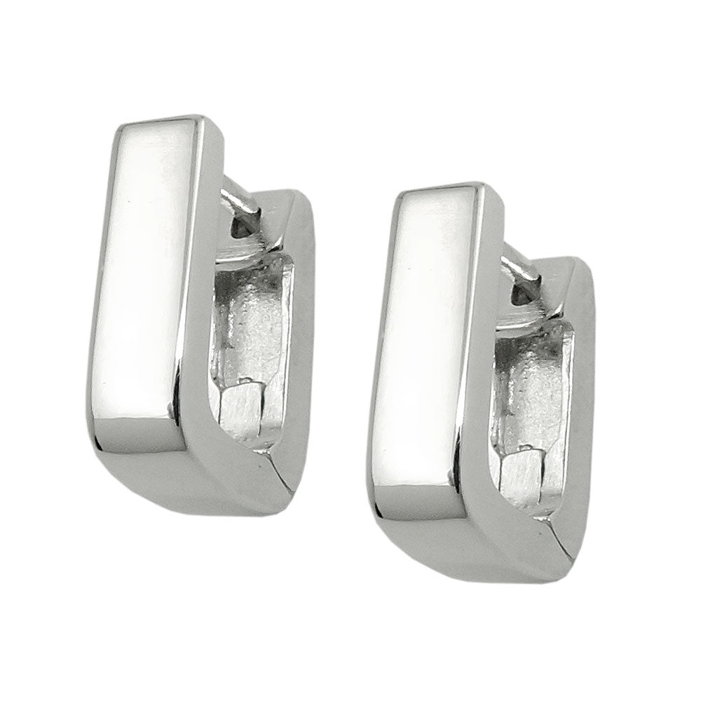 Creolen „12×4 mm Square“ Silber 925 – glänzend & rhodiniert