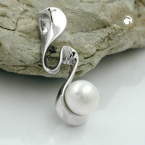 Pendant 23x7mm with cultured pearl, silver 925