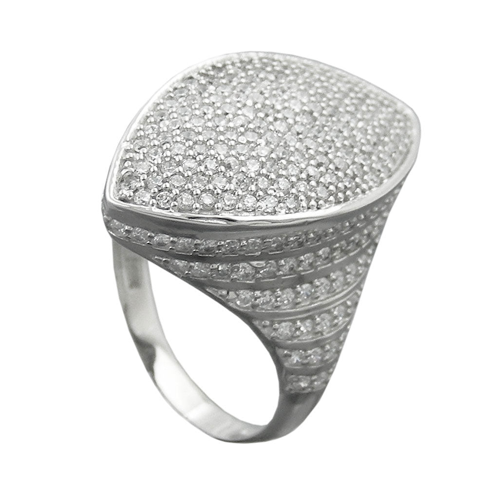 Ring 23x11mm mit vielen Zirkonias rhodiniert Silber 925