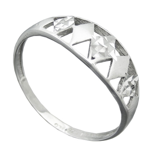 Ring 7mm Muster ausgestanzt matt-glänzend diamantiert rhodiniert Silber 925