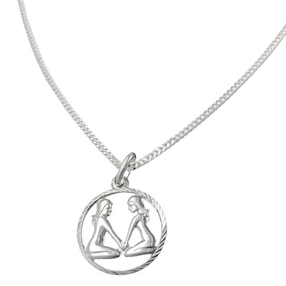 Sternzeichen-Anhänger „Zwilling“ aus 925 Silber – lebendig, kommunikativ & edel