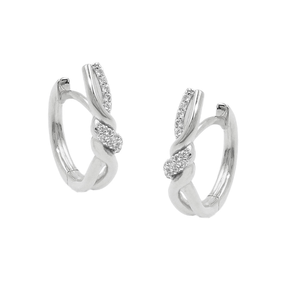 Creolen „17×4 mm überkreuzt Zirkonia“ Silber 925 – elegant & funkelnd