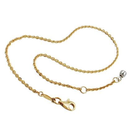 Fußkette „1,7 mm Ankerkette mit Endkugel“ Weißgold 9 K – dezent & edel
