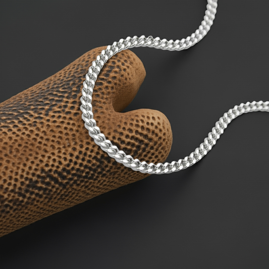 Fußkette 1,4mm Flachpanzerkette 2x diamantiert längenvariabel mit 3 Ösen Silber 925