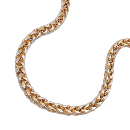 Collier 2,4mm Zopfkette bicolor 14Kt GOLD